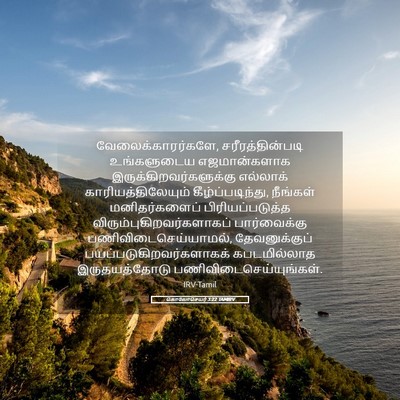 Picture 05 - கொலோசெயர் 3:22 TAMIRV - வேலைக்காரர்களே, - Bible Verse Picture