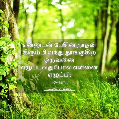 Picture 05 - சகரியா 4:1 TAMIRV - என்னுடன் பேசின - Bible Verse Picture