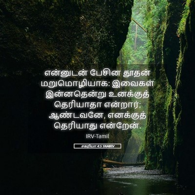 Picture 05 - சகரியா 4:5 TAMIRV - என்னுடன் பேசின - Bible Verse Picture