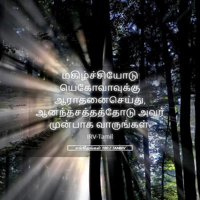Picture 05 - சங்கீதங்கள் 100:2 TAMIRV - மகிழ்ச்சியோடு - Bible Verse Picture