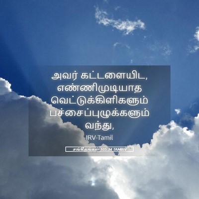 Picture 05 - சங்கீதங்கள் 105:34 TAMIRV - அவர் கட்டளையிட, - Bible Verse Picture