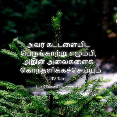 Picture 05 - சங்கீதங்கள் 107:25 TAMIRV - அவர் கட்டளையிட - Bible Verse Picture