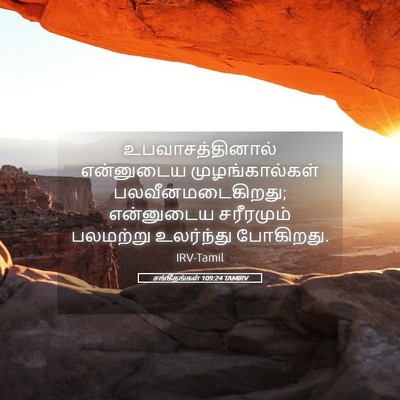 Picture 05 - சங்கீதங்கள் 109:24 TAMIRV - உபவாசத்தினால் - Bible Verse Picture