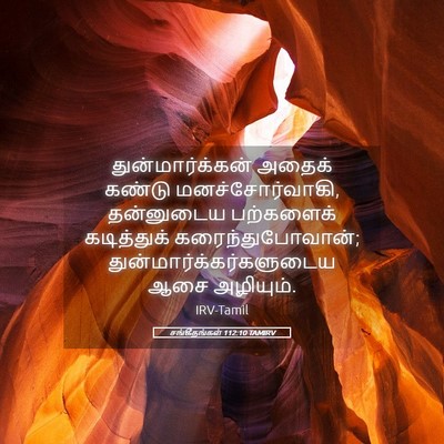 Picture 05 - சங்கீதங்கள் 112:10 TAMIRV - துன்மார்க்கன் - Bible Verse Picture