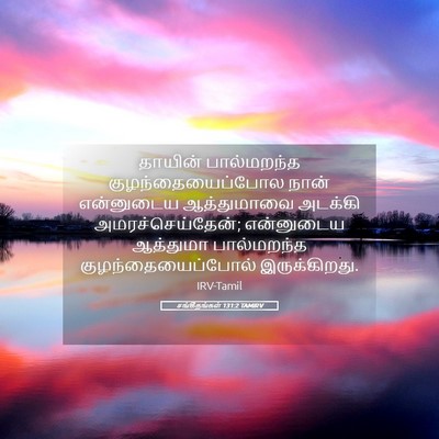 Picture 05 - சங்கீதங்கள் 131:2 TAMIRV - தாயின் பால்மறந்த - Bible Verse Picture