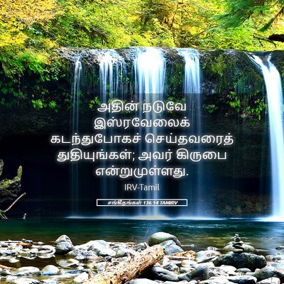 Picture 05 - சங்கீதங்கள் 136:14 TAMIRV - அதின் நடுவே - Bible Verse Picture