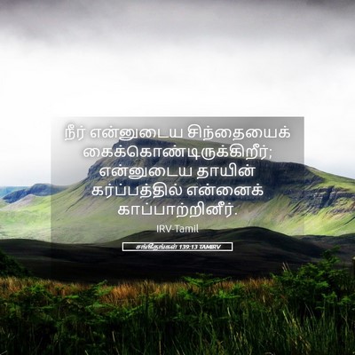 Picture 05 - சங்கீதங்கள் 139:13 TAMIRV - நீர் என்னுடைய - Bible Verse Picture
