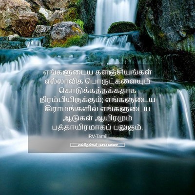 Picture 05 - சங்கீதங்கள் 144:13 TAMIRV - எங்களுடைய - Bible Verse Picture