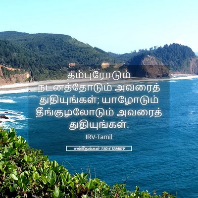 Picture 05 - சங்கீதங்கள் 150:4 TAMIRV - தம்புரோடும் - Bible Verse Picture