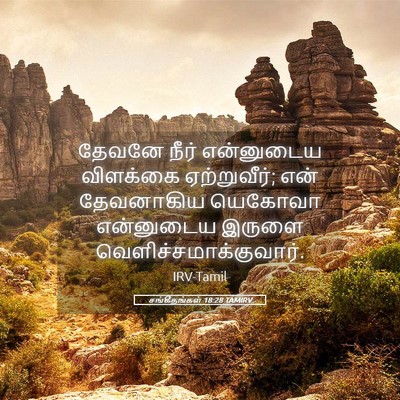 Picture 05 - சங்கீதங்கள் 18:28 TAMIRV - தேவனே நீர் - Bible Verse Picture