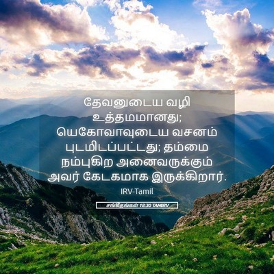 Picture 05 - சங்கீதங்கள் 18:30 TAMIRV - தேவனுடைய வழி - Bible Verse Picture
