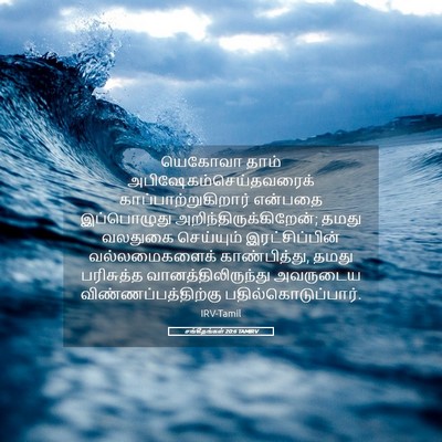 Picture 05 - சங்கீதங்கள் 20:6 TAMIRV - யெகோவா தாம் - Bible Verse Picture