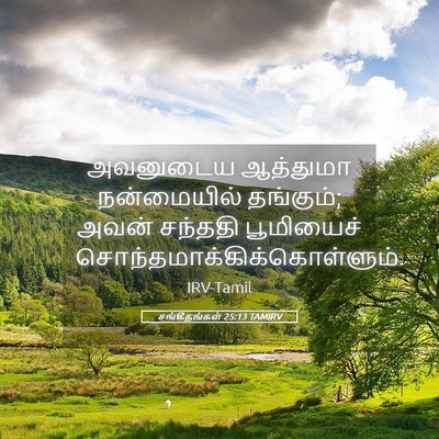 Picture 05 - சங்கீதங்கள் 25:13 TAMIRV - அவனுடைய ஆத்துமா - Bible Verse Picture