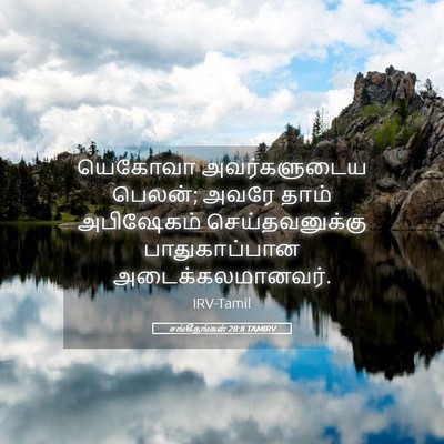 Picture 05 - சங்கீதங்கள் 28:8 TAMIRV - யெகோவா அவர்களுடைய - Bible Verse Picture