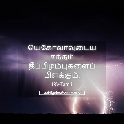 Picture 05 - சங்கீதங்கள் 29:7 TAMIRV - யெகோவாவுடைய - Bible Verse Picture