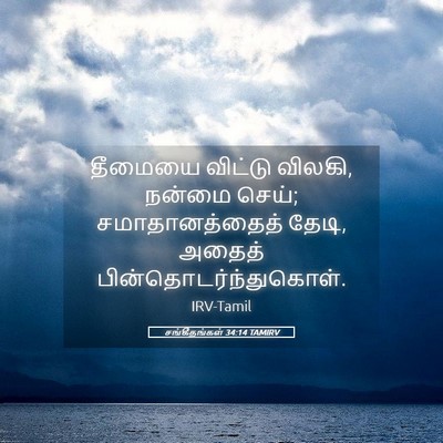 Picture 05 - சங்கீதங்கள் 34:14 TAMIRV - தீமையை விட்டு - Bible Verse Picture