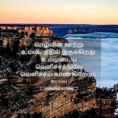 Picture 05 - சங்கீதங்கள் 36:9 TAMIRV - வாழ்வின் ஊற்று - Bible Verse Picture