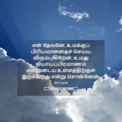 Picture 05 - சங்கீதங்கள் 40:8 TAMIRV - என் தேவனே, - Bible Verse Picture