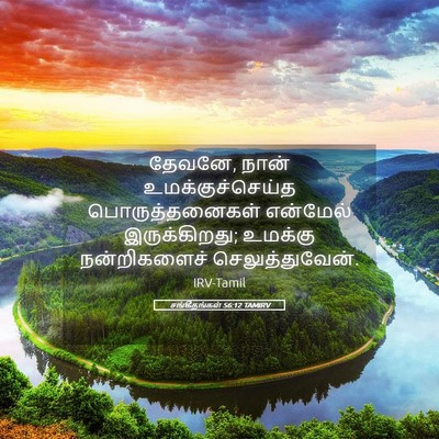 Picture 05 - சங்கீதங்கள் 56:12 TAMIRV - தேவனே, நான் - Bible Verse Picture