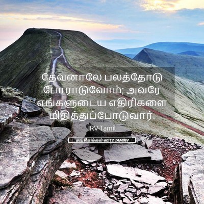 Picture 05 - சங்கீதங்கள் 60:12 TAMIRV - தேவனாலே பலத்தோடு - Bible Verse Picture