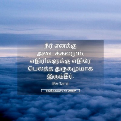 Picture 05 - சங்கீதங்கள் 61:3 TAMIRV - நீர் எனக்கு - Bible Verse Picture
