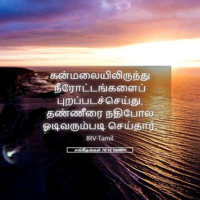 Picture 05 - சங்கீதங்கள் 78:16 TAMIRV - கன்மலையிலிருந்து - Bible Verse Picture