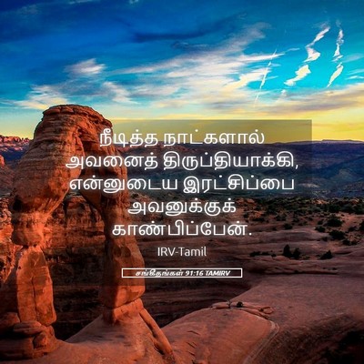 Picture 05 - சங்கீதங்கள் 91:16 TAMIRV - நீடித்த நாட்களால் - Bible Verse Picture