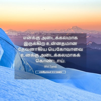 Picture 05 - சங்கீதங்கள் 91:9 TAMIRV - எனக்கு அடைக்கலமாக - Bible Verse Picture