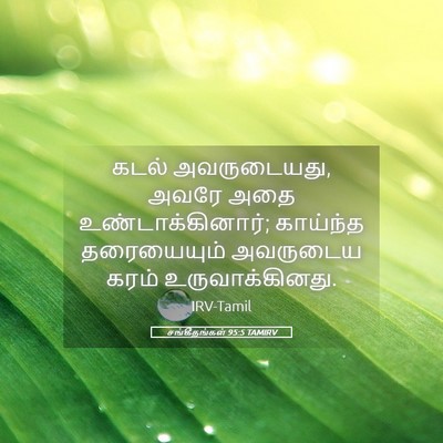 Picture 05 - சங்கீதங்கள் 95:5 TAMIRV - கடல் அவருடையது, - Bible Verse Picture