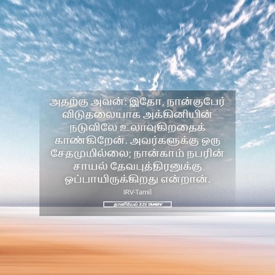 Picture 05 - தானியேல் 3:25 TAMIRV - அதற்கு அவன்: இதோ, - Bible Verse Picture