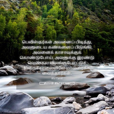 Picture 05 - நியாயாதிபதிகள் 16:21 TAMIRV - பெலிஸ்தர்கள் - Bible Verse Picture