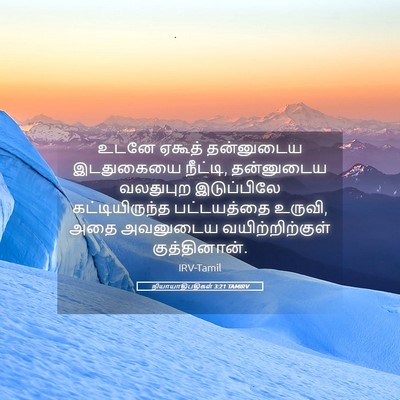 Picture 05 - நியாயாதிபதிகள் 3:21 TAMIRV - உடனே ஏகூத் - Bible Verse Picture