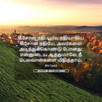 Picture 05 - நியாயாதிபதிகள் 5:21 TAMIRV - கீசோன் நதி, பூர்வ - Bible Verse Picture