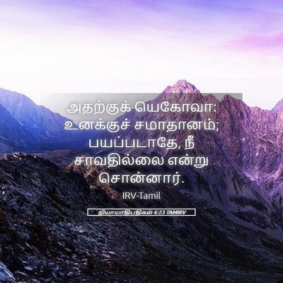 Picture 05 - நியாயாதிபதிகள் 6:23 TAMIRV - அதற்குக் யெகோவா: - Bible Verse Picture