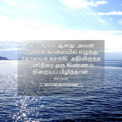 Picture 05 - நியாயாதிபதிகள் 6:38 TAMIRV - அப்படியே ஆனது. - Bible Verse Picture