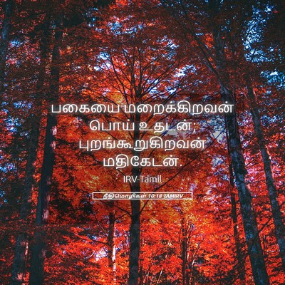 Picture 05 - நீதிமொழிகள் 10:18 TAMIRV - பகையை மறைக்கிறவன் - Bible Verse Picture