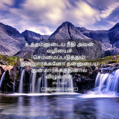 Picture 05 - நீதிமொழிகள் 11:5 TAMIRV - உத்தமனுடைய நீதி - Bible Verse Picture