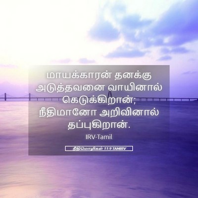 Picture 05 - நீதிமொழிகள் 11:9 TAMIRV - மாயக்காரன் தனக்கு - Bible Verse Picture
