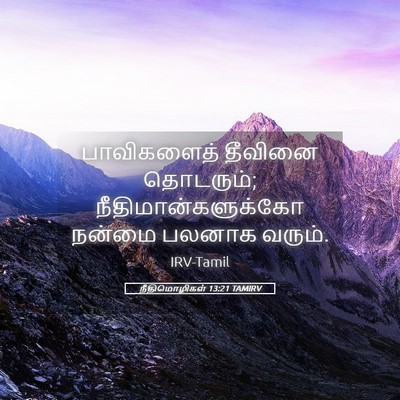 Picture 05 - நீதிமொழிகள் 13:21 TAMIRV - பாவிகளைத் தீவினை - Bible Verse Picture