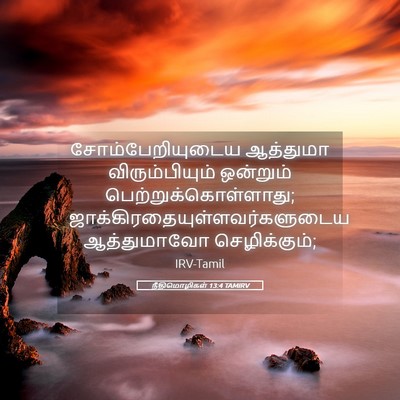 Picture 05 - நீதிமொழிகள் 13:4 TAMIRV - சோம்பேறியுடைய - Bible Verse Picture