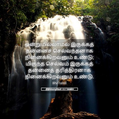 Picture 05 - நீதிமொழிகள் 13:7 TAMIRV - ஒன்றுமில்லாமல் - Bible Verse Picture