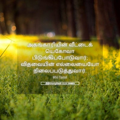 Picture 05 - நீதிமொழிகள் 15:25 TAMIRV - அகங்காரியின் - Bible Verse Picture