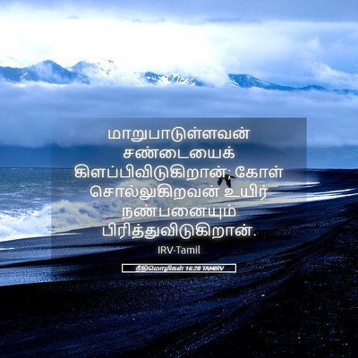 Picture 05 - நீதிமொழிகள் 16:28 TAMIRV - மாறுபாடுள்ளவன் - Bible Verse Picture