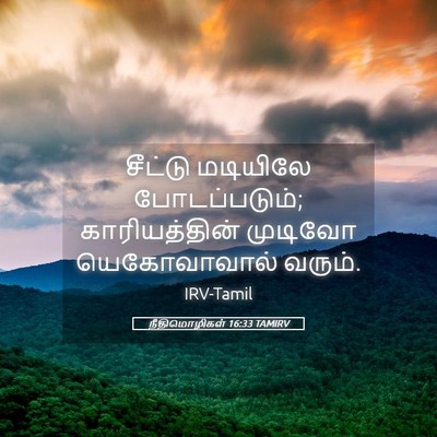 Picture 05 - நீதிமொழிகள் 16:33 TAMIRV - சீட்டு மடியிலே - Bible Verse Picture