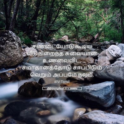 Picture 05 - நீதிமொழிகள் 17:1 TAMIRV - சண்டையோடுகூடிய - Bible Verse Picture