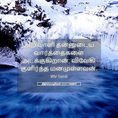 Picture 05 - நீதிமொழிகள் 17:27 TAMIRV - அறிவாளி தன்னுடைய - Bible Verse Picture