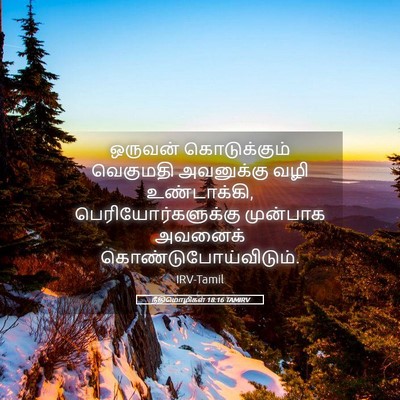 Picture 05 - நீதிமொழிகள் 18:16 TAMIRV - ஒருவன் கொடுக்கும் - Bible Verse Picture