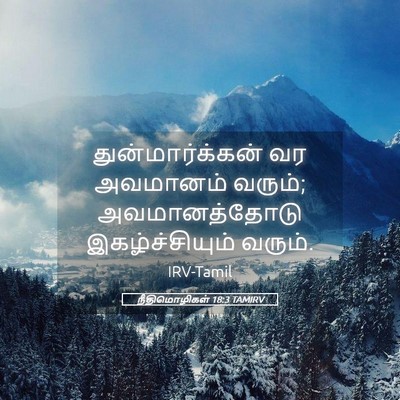Picture 05 - நீதிமொழிகள் 18:3 TAMIRV - துன்மார்க்கன் வர - Bible Verse Picture