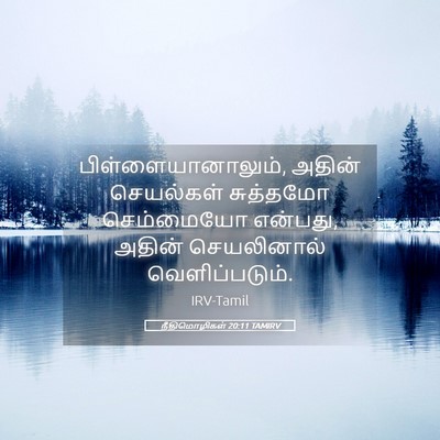 Picture 05 - நீதிமொழிகள் 20:11 TAMIRV - பிள்ளையானாலும், - Bible Verse Picture