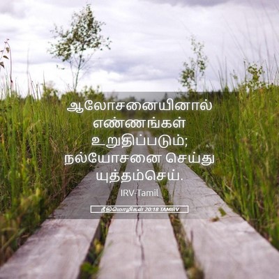 Picture 05 - நீதிமொழிகள் 20:18 TAMIRV - ஆலோசனையினால் - Bible Verse Picture